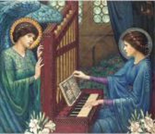 Saint Cecilia Oil Painting by Sidney Harold Meteyard