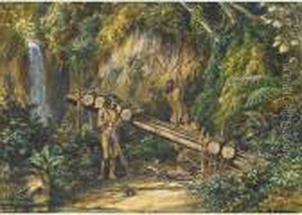 Indiens Du Paraguay A La Chasse Oil Painting by Adolf Methfessel