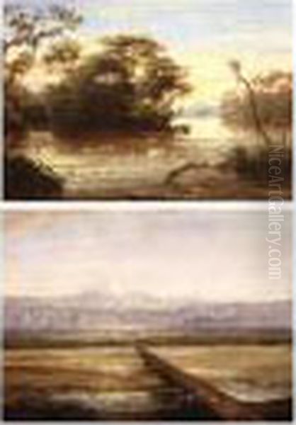 Los Chorros De Los Alisos En El 
Valle De La Escaba; View Of San Fernando Del Valle De Catamarca: A Pair 
Of Paintings Oil Painting by Adolf Methfessel