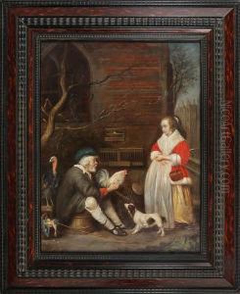 Kippenverkoper Oil Painting by Gabriel Metsu