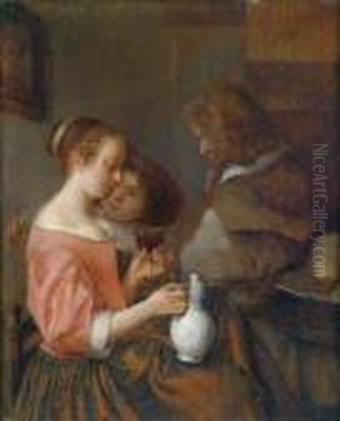 Umkreis Die Erklarung Oil Painting by Gabriel Metsu