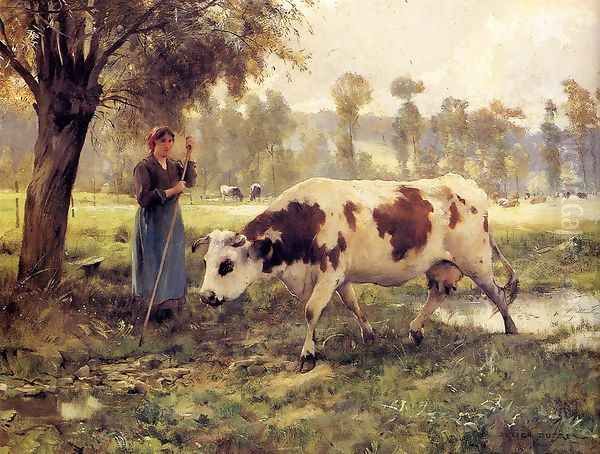 Cows At Pasture Oil Painting by Julien Dupre