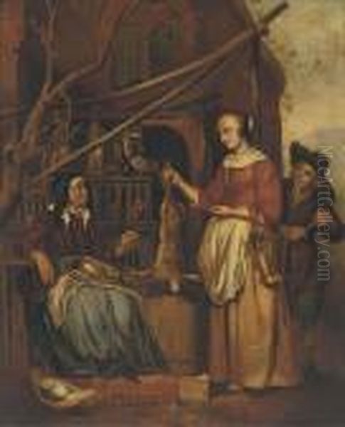 The Poultry Seller Oil Painting by Gabriel Metsu