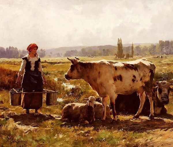 La Laitiere (The Milkmaid) Oil Painting by Julien Dupre