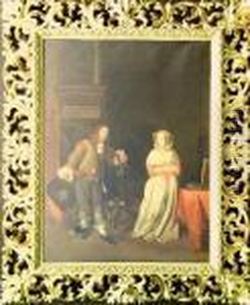 Lady And A Knight Oil Painting by Gabriel Metsu