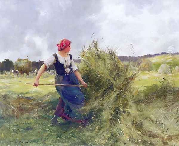 Haymaking Oil Painting by Julien Dupre