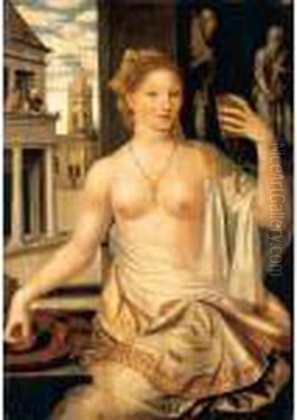 Bathsheba Observed By King David Oil Painting by Jan Massys