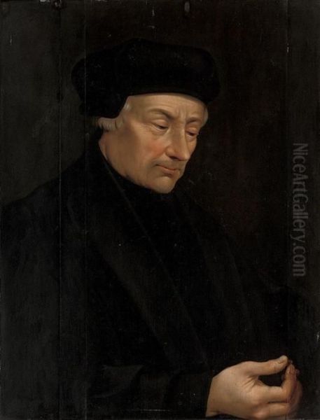 Portrait Of Erasmus Oil Painting by Quinten Metsys