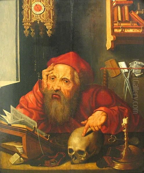 St. Jerome In His Study Oil Painting by Quinten Metsys