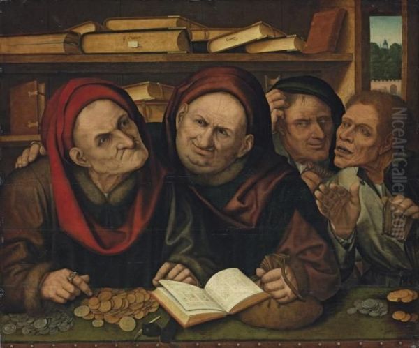 Suppliants In The Office Of Two Tax Collectors Oil Painting by Quinten Metsys