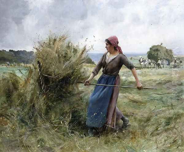 Peasant with Hay Oil Painting by Julien Dupre