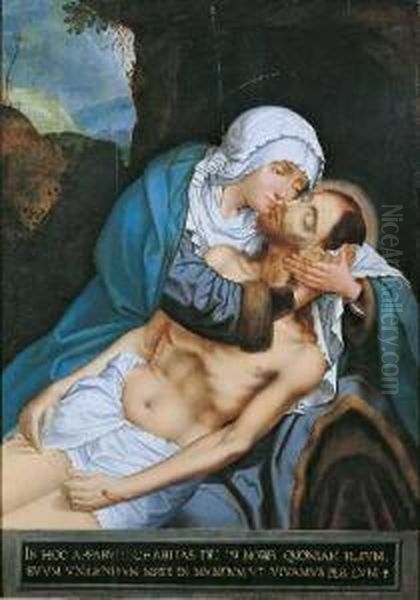 Pieta. Oil Painting by Quinten Metsys