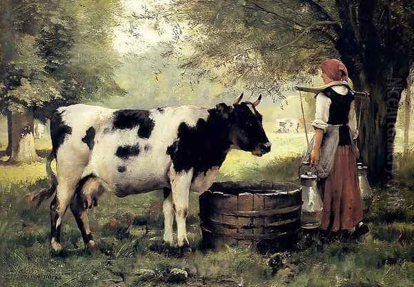 The Milkmaid Oil Painting by Julien Dupre