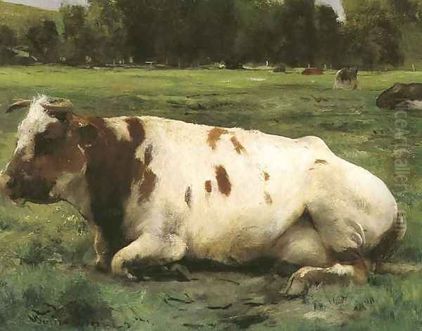 Cow Oil Painting by Julien Dupre