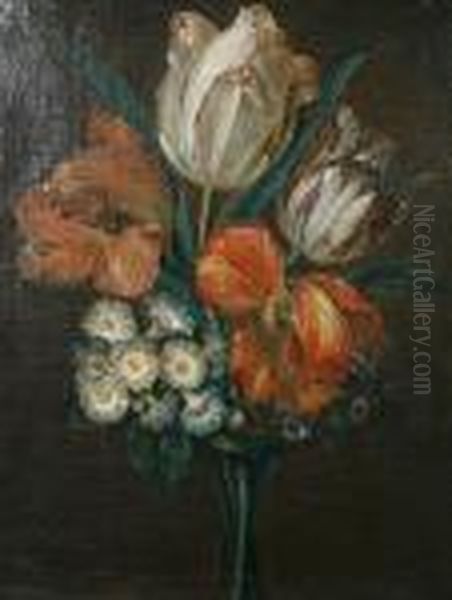 Still Life Of Flowers Oil Painting by Johann Martin Metz