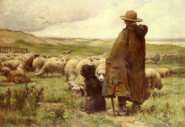 Le Berger (The Shepherd) Oil Painting by Julien Dupre