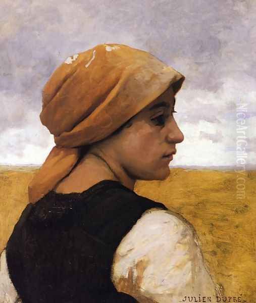 Peasant Woman in Profile Oil Painting by Julien Dupre