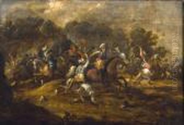 Choc De Cavalerie Oil Painting by Pieter Meulenaer