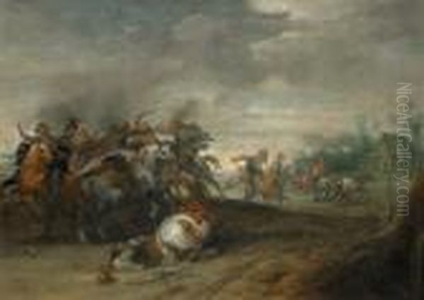 Choc De Cavalerie Oil Painting by Pieter Meulenaer