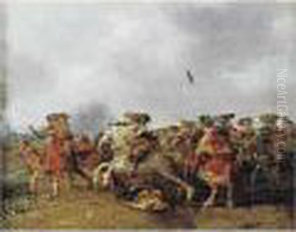 Charge De Cavalerie Oil Painting by Pieter Meulenaer