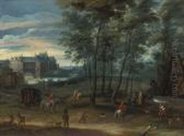 The Park Of The Viceregal Palace Oil Painting by Pieter Meulenaer