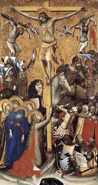 Crucifixion c. 1335 Oil Painting by Vitale Da Bologna