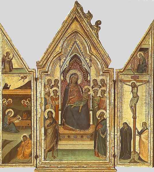 Triptych 1335-40 Oil Painting by Bernardo Daddi