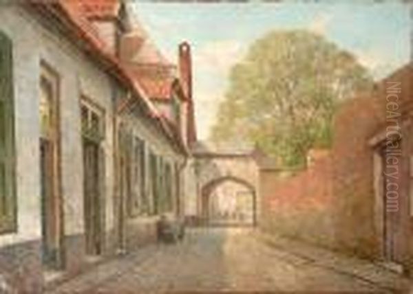 Ruelle De Malines Animee Oil Painting by Isidore Meyer