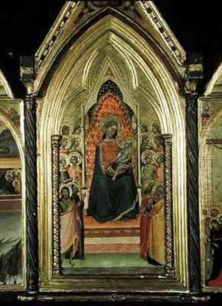 Triptych of the Virgin and Child Enthroned Oil Painting by Bernardo Daddi