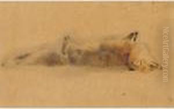 Toter Fuchs 
Dead Fox Oil Painting by Otto Friedrich Meyer-Amden