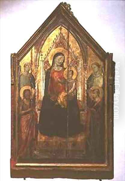 Madonna and Child enthroned with Saints Oil Painting by Bernardo Daddi