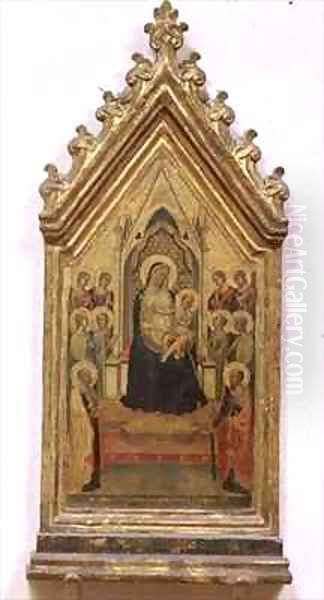 Madonna and Child Enthroned with SS Peter and Paul and Angels Oil Painting by Bernardo Daddi