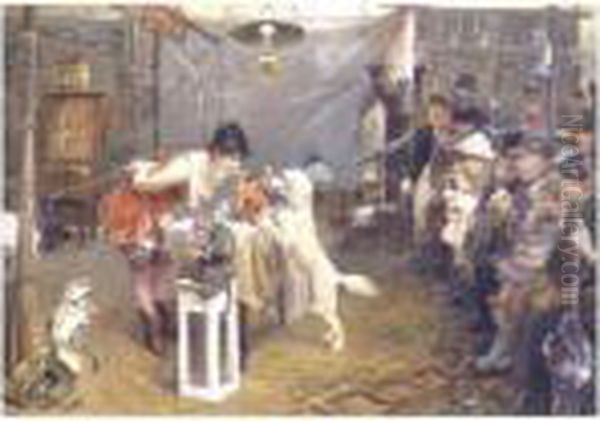 Sideshow Tricks Oil Painting by Paul Friedrich Meyerheim