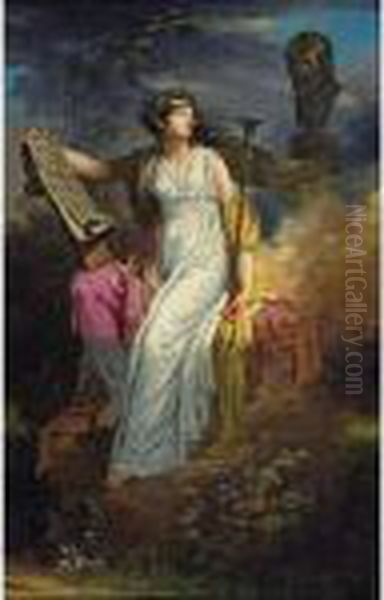 Calliope, Muse De La Poesie [charles Meynier ; Calliope ; Oil On Canvas] Oil Painting by Charles Meynier