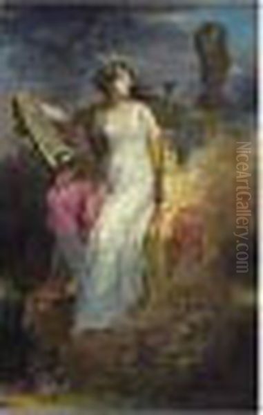 Calliope, Muse De La Poesie Oil Painting by Charles Meynier