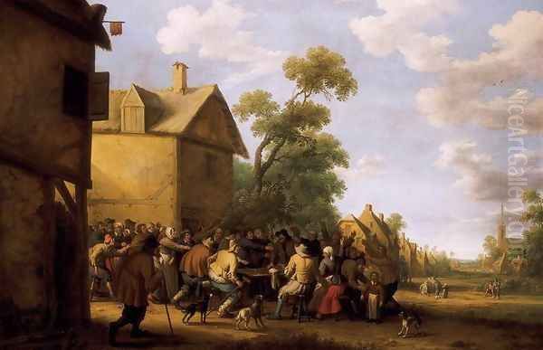 Brawling Peasants 1641 Oil Painting by Joost Cornelisz. Droochsloot