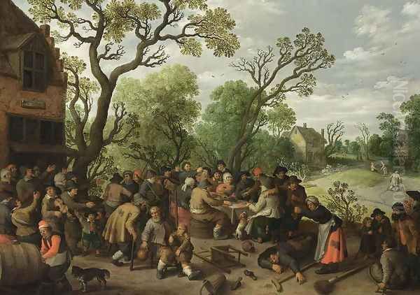 Village Scene 1623 Oil Painting by Joost Cornelisz. Droochsloot