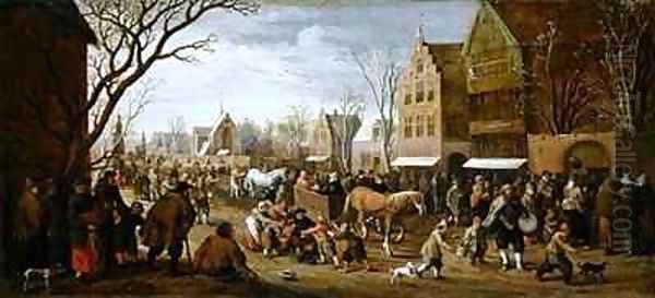 The procession of Lepers on Copper Monday Oil Painting by Joost Cornelisz. Droochsloot