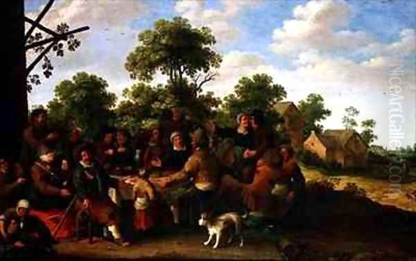 Village Feast Oil Painting by Joost Cornelisz. Droochsloot