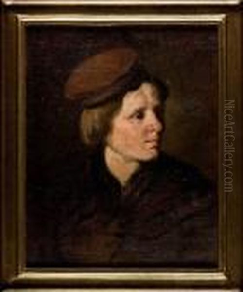 Portret Tekli Ostrowskiej (tekla
 Z Hr. Ostrowskichszambelanowa Tadeuszowa Morawska; Portret Chlopca W 
Czapce), Ok.1850 R. Oil Painting by Piotr Michalowski