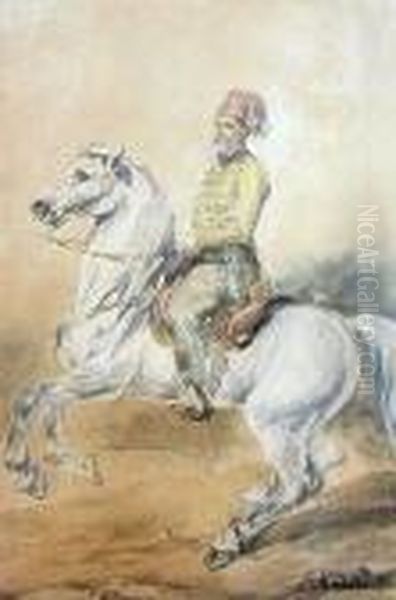 Emir Rzewuski Na Koniu Oil Painting by Piotr Michalowski