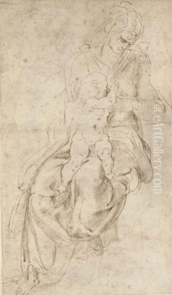 The Madonna And Child Oil Painting by Michelangelo