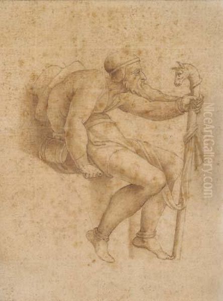 Study Of Boaz Oil Painting by Michelangelo