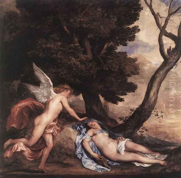 Cupid and Psyche 1639-40 Oil Painting by Sir Anthony Van Dyck