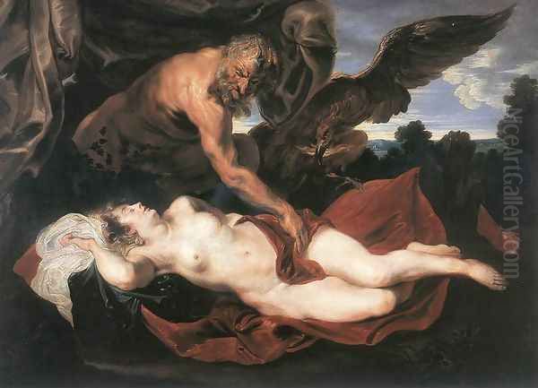 Jupiter and Antiope Oil Painting by Sir Anthony Van Dyck