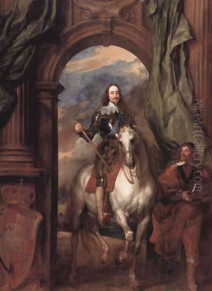 Portrait Karl I, king of England, to horse with his stable master Saint Antoine Oil Painting by Sir Anthony Van Dyck