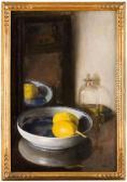 Composizione Con Limoni Oil Painting by Guglielmo Micheli