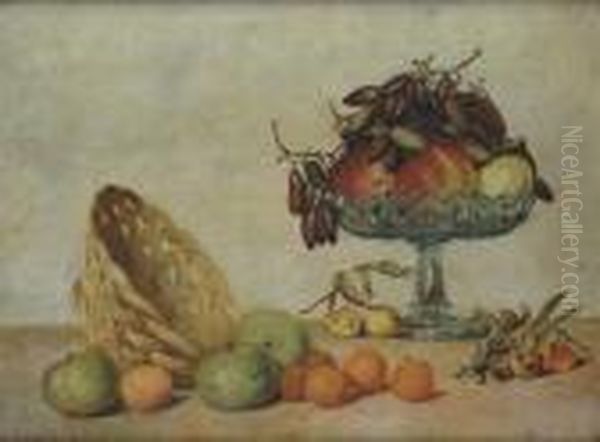 Alzata Con Frutta Oil Painting by Guglielmo Micheli