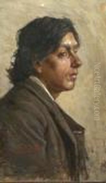 Ritratto D'uomo, Testa Di Napoletano Oil Painting by Guglielmo Micheli