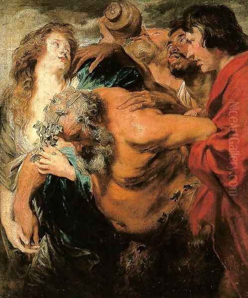 Drunken Silenus Oil Painting by Sir Anthony Van Dyck